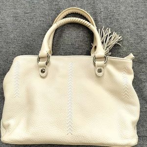 Women’s purse, cream color real leather